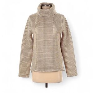 J. Crew Beige Plaid Turtleneck Sweater
